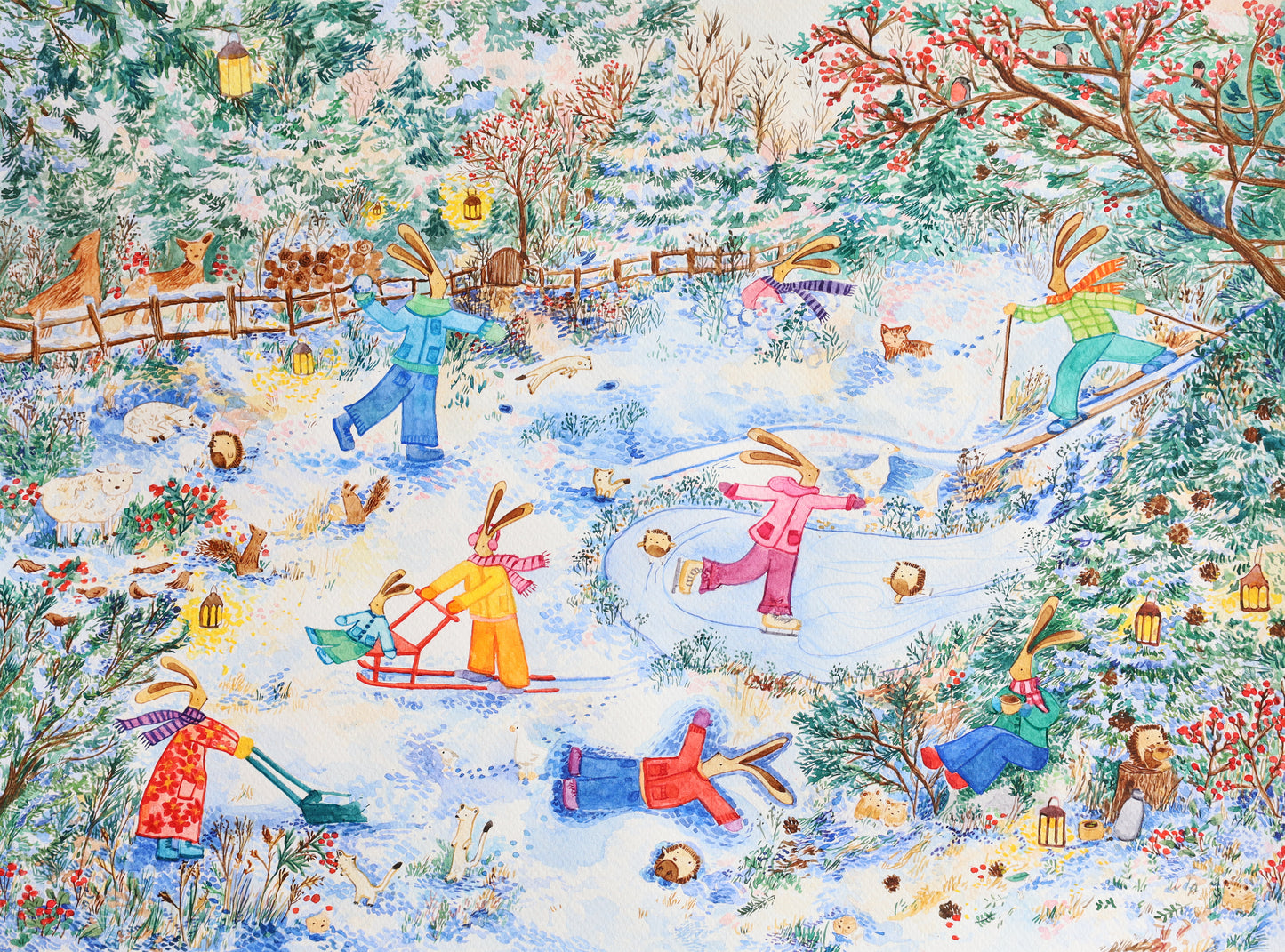 Pupujen talvipäivä print